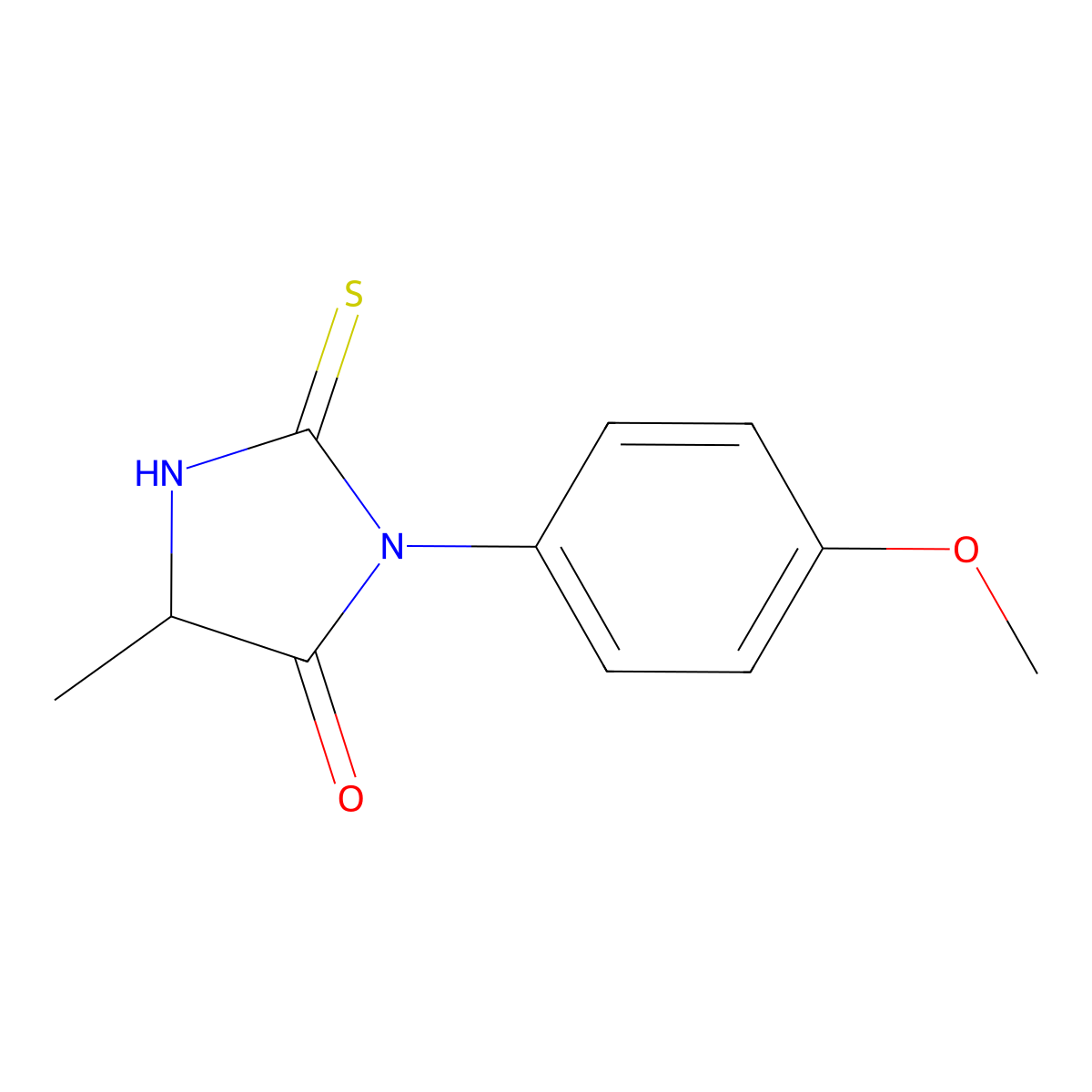 1-(4-methoxyphenyl)-4-methyl-2-sulfanyl-4,5-dihydro-1H-imidazol-5-one molecular structure, CAS 125751-03-3