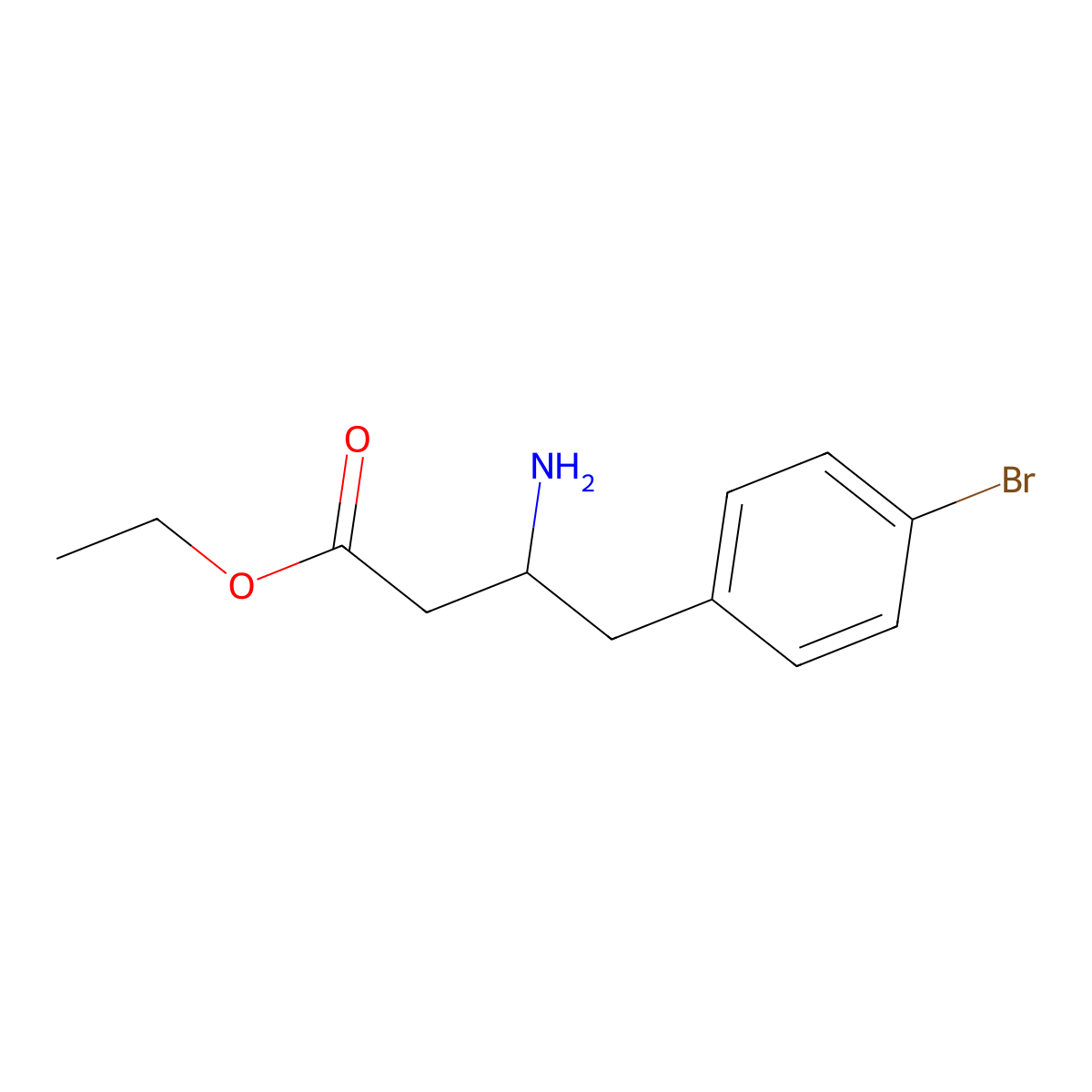 (R)-Ethyl 3-amino-4-(4-bromophenyl)butanoate molecular structure, CAS 1257512-73-4