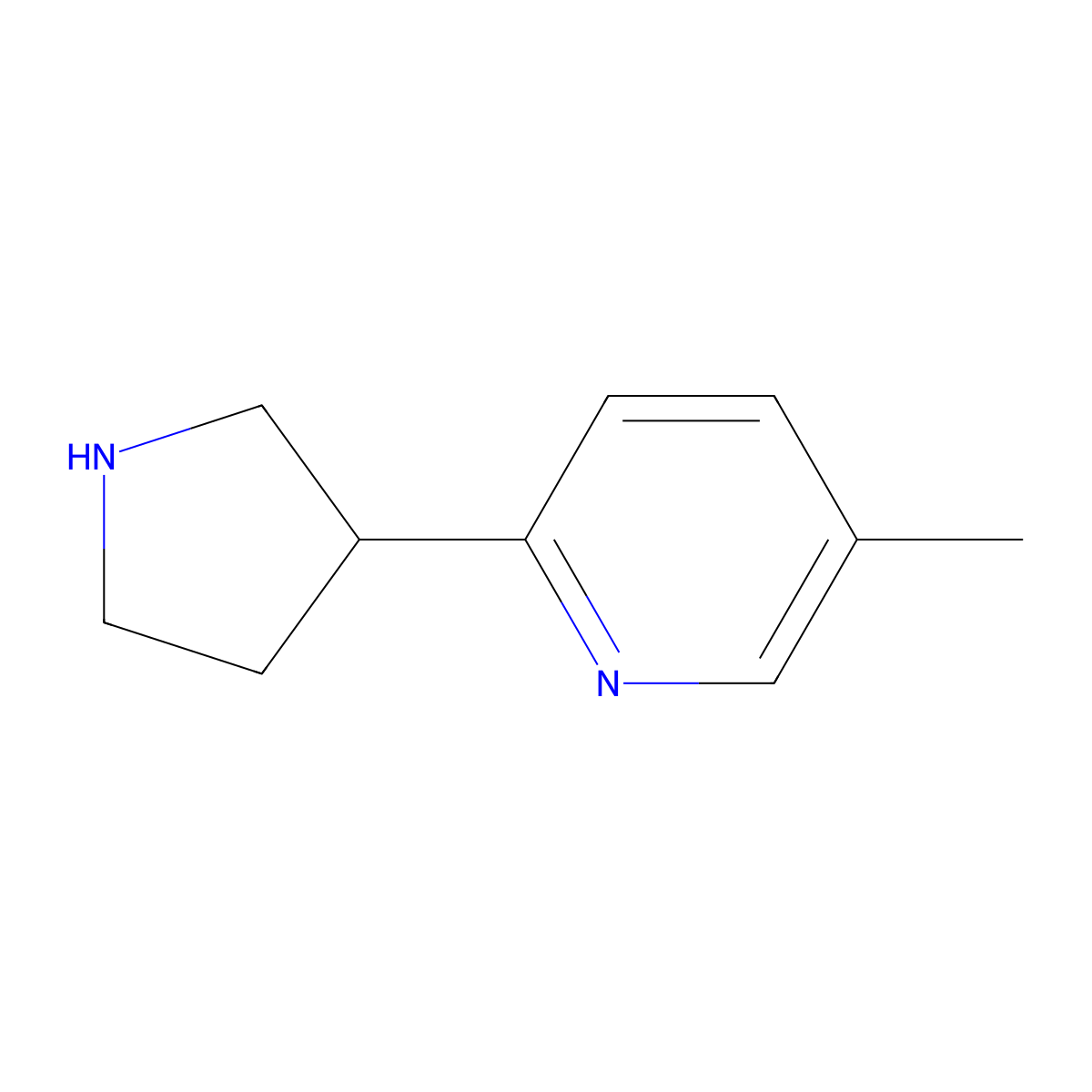 5-Methyl-2-(pyrrolidin-3-yl)pyridine molecular structure, CAS 1257521-44-0