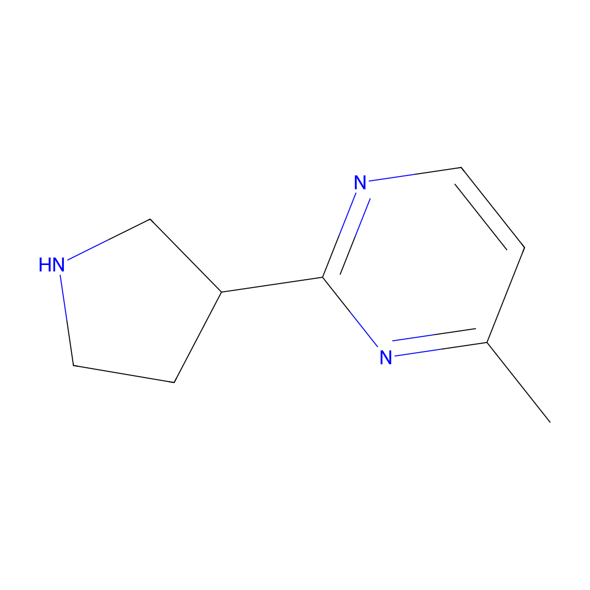 4-Methyl-2-(pyrrolidin-3-yl)pyrimidine molecular structure, CAS 1257522-02-3