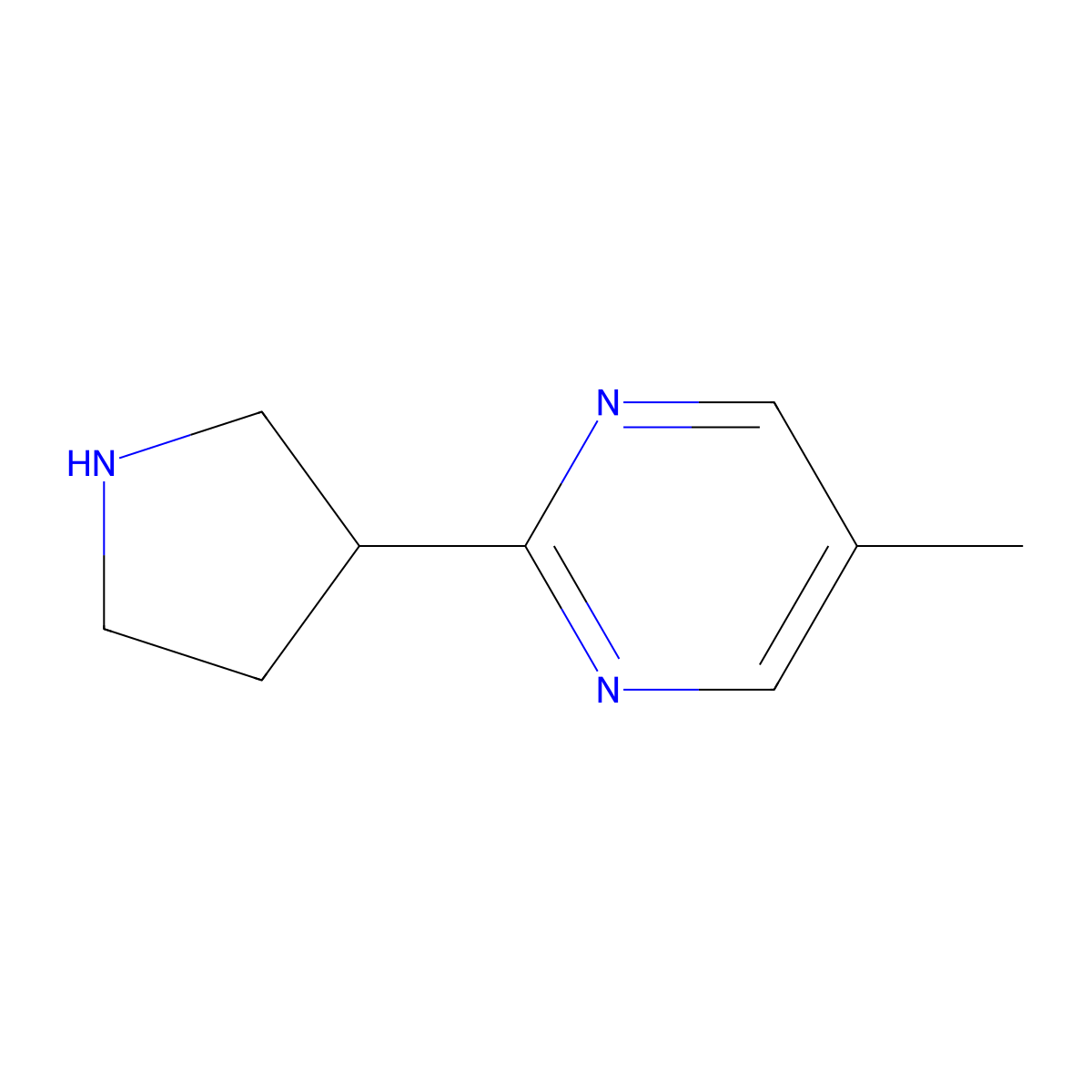 5-Methyl-2-(pyrrolidin-3-yl)pyrimidine molecular structure, CAS 1257522-03-4
