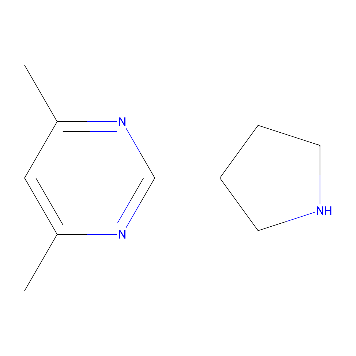 4,6-Dimethyl-2-(pyrrolidin-3-yl)pyrimidine molecular structure, CAS 1257522-05-6