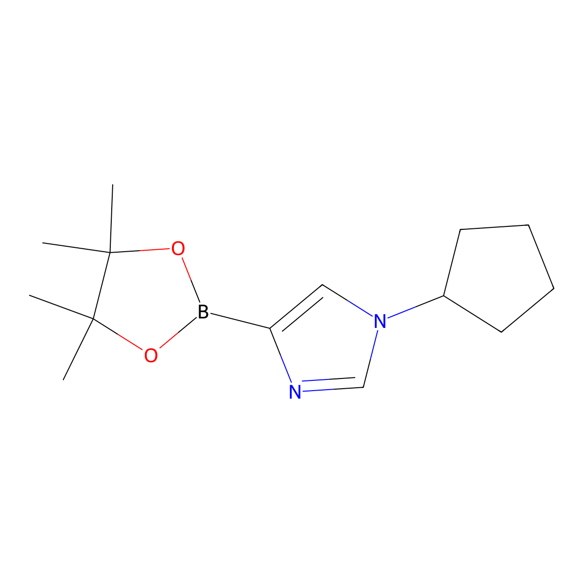 1-Cyclopentyl-1H-imidazole-4-boronic acid pinacol ester molecular structure, CAS 1257525-95-3