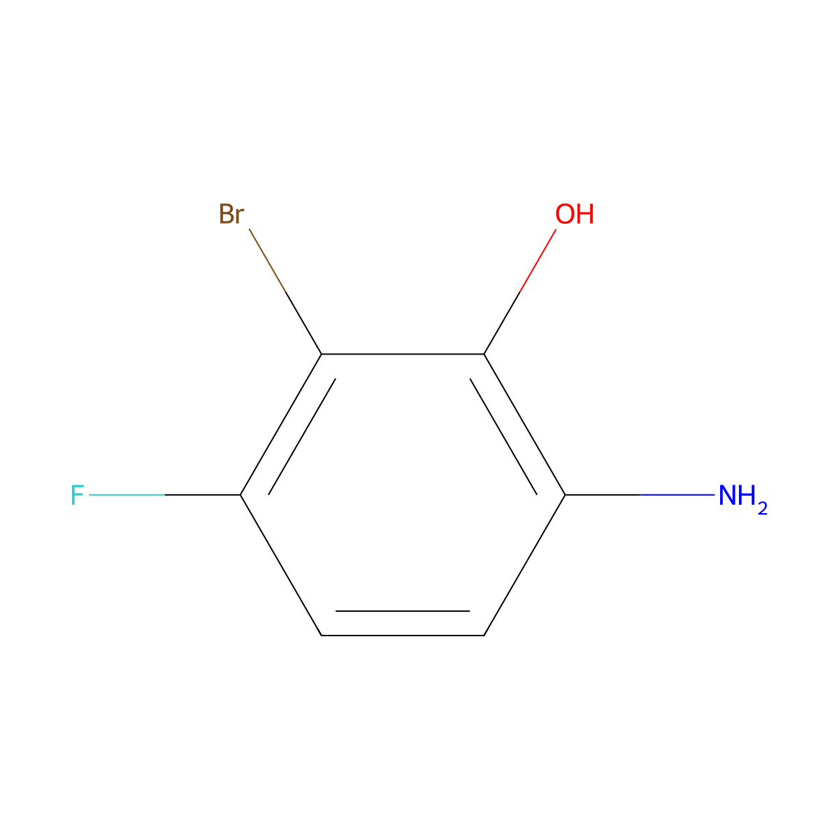 6-Amino-2-bromo-3-fluorophenol molecular structure, CAS 1257535-00-4