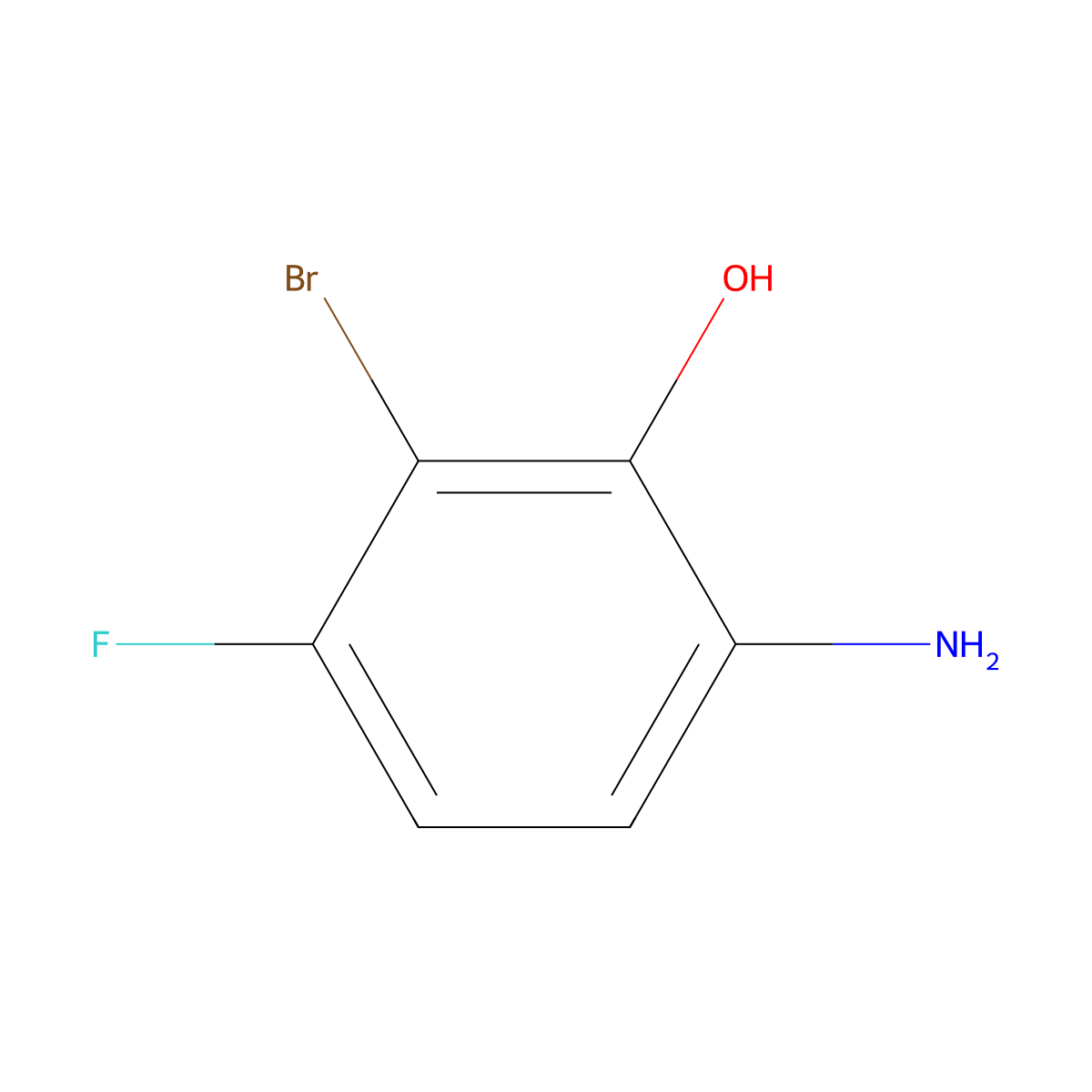 6-Amino-2-bromo-3-fluorophenol molecular structure, CAS 1257535-00-4