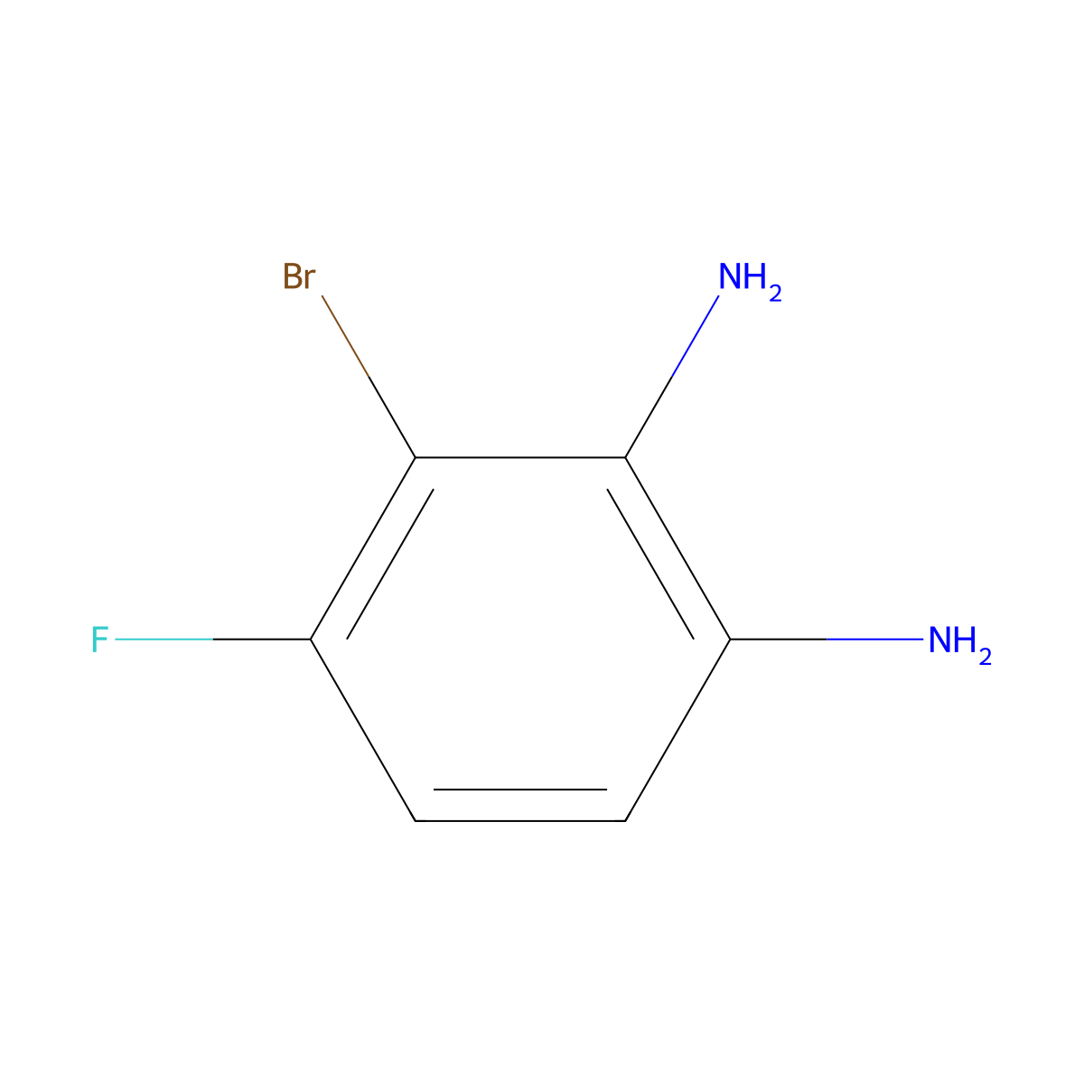 3-Bromo-4-fluorobenzene-1,2-diamine molecular structure, CAS 1257535-06-0