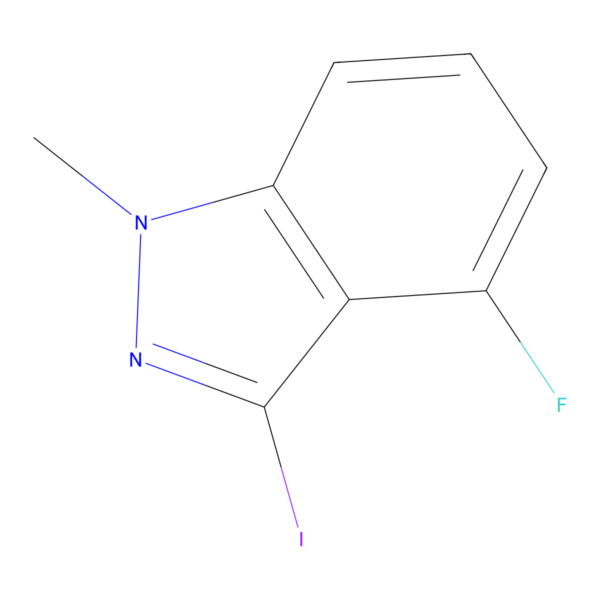 4-Fluoro-3-iodo-1-methyl-1H-indazole molecular structure, CAS 1257535-07-1