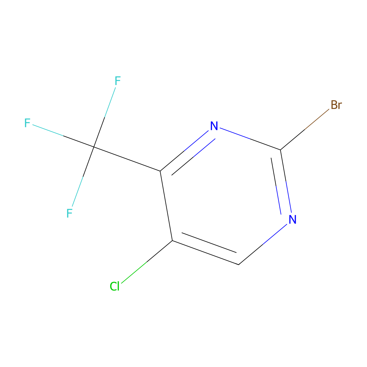 2-Bromo-5-chloro-4-(trifluoromethyl)pyrimidine molecular structure, CAS 1257535-09-3