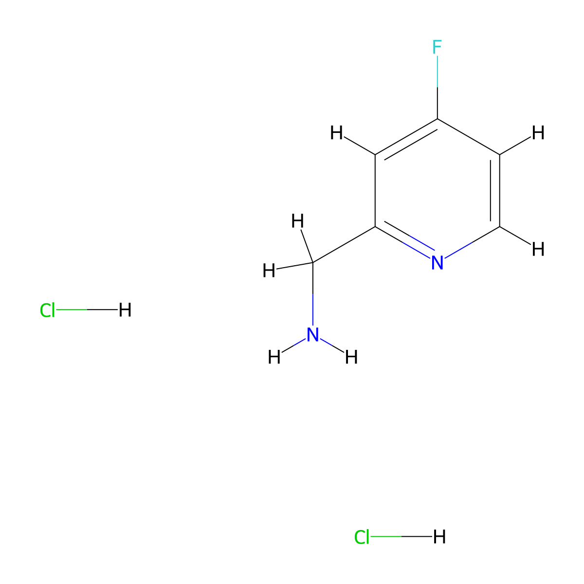 (4-Fluoropyridin-2-yl)methanamine dihydrochloride molecular structure, CAS 1257535-13-9