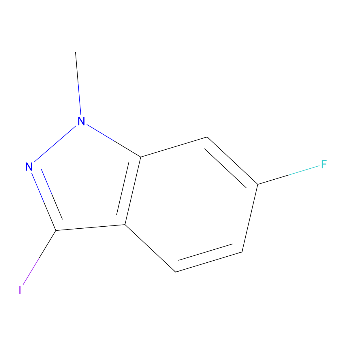 6-Fluoro-3-iodo-1-methyl-1H-indazole molecular structure, CAS 1257535-15-1