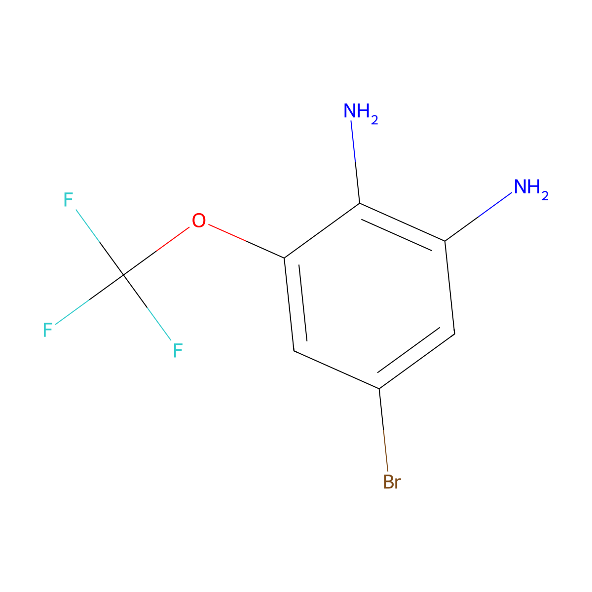 5-Bromo-3-(trifluoromethoxy)benzene-1,2-diamine molecular structure, CAS 1257535-16-2