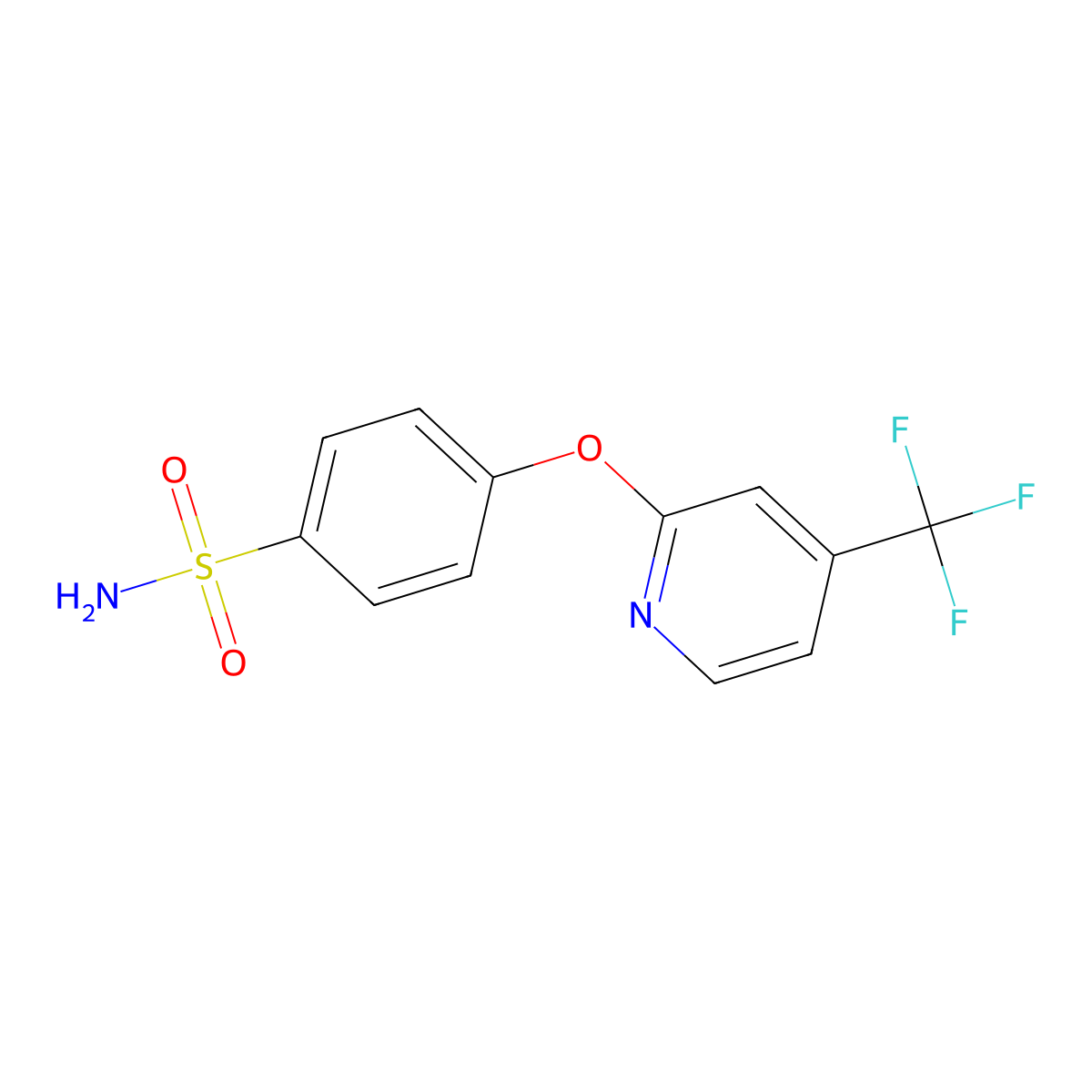 4-{[4-(Trifluoromethyl)pyridin-2-yl]oxy}benzenesulphonamide molecular structure, CAS 1257535-17-3