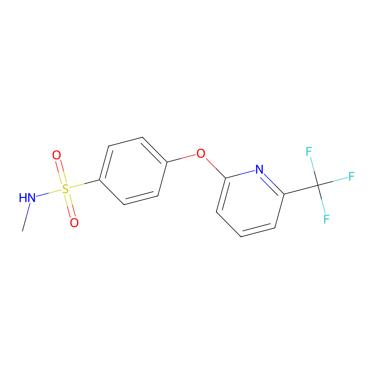 N-Methyl-4-{[6-(trifluoromethyl)pyridin-2-yl]oxy}benzenesulfonamide molecular structure, CAS 1257535-22-0