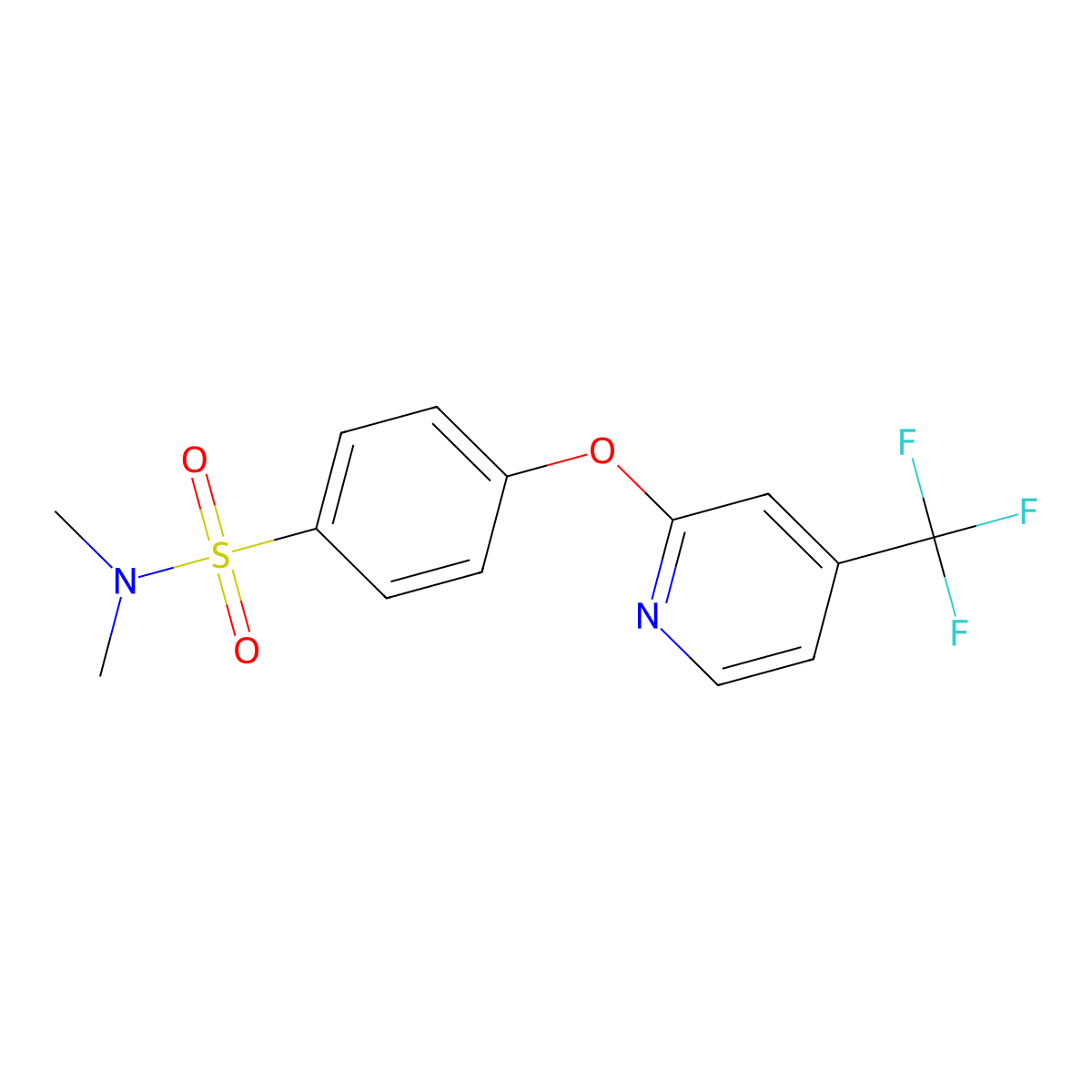 N,N-Dimethyl-4-{[4-(trifluoromethyl)pyridin-2-yl]oxy}benzenesulphonamide molecular structure, CAS 1257535-24-2