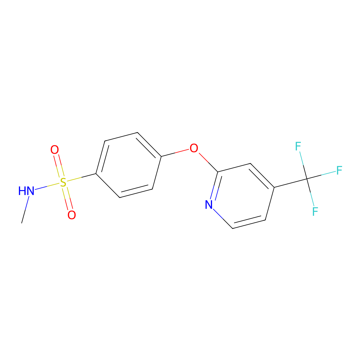 N-Methyl-4-{[4-(trifluoromethyl)pyridin-2-yl]oxy}benzenesulfonamide molecular structure, CAS 1257535-25-3