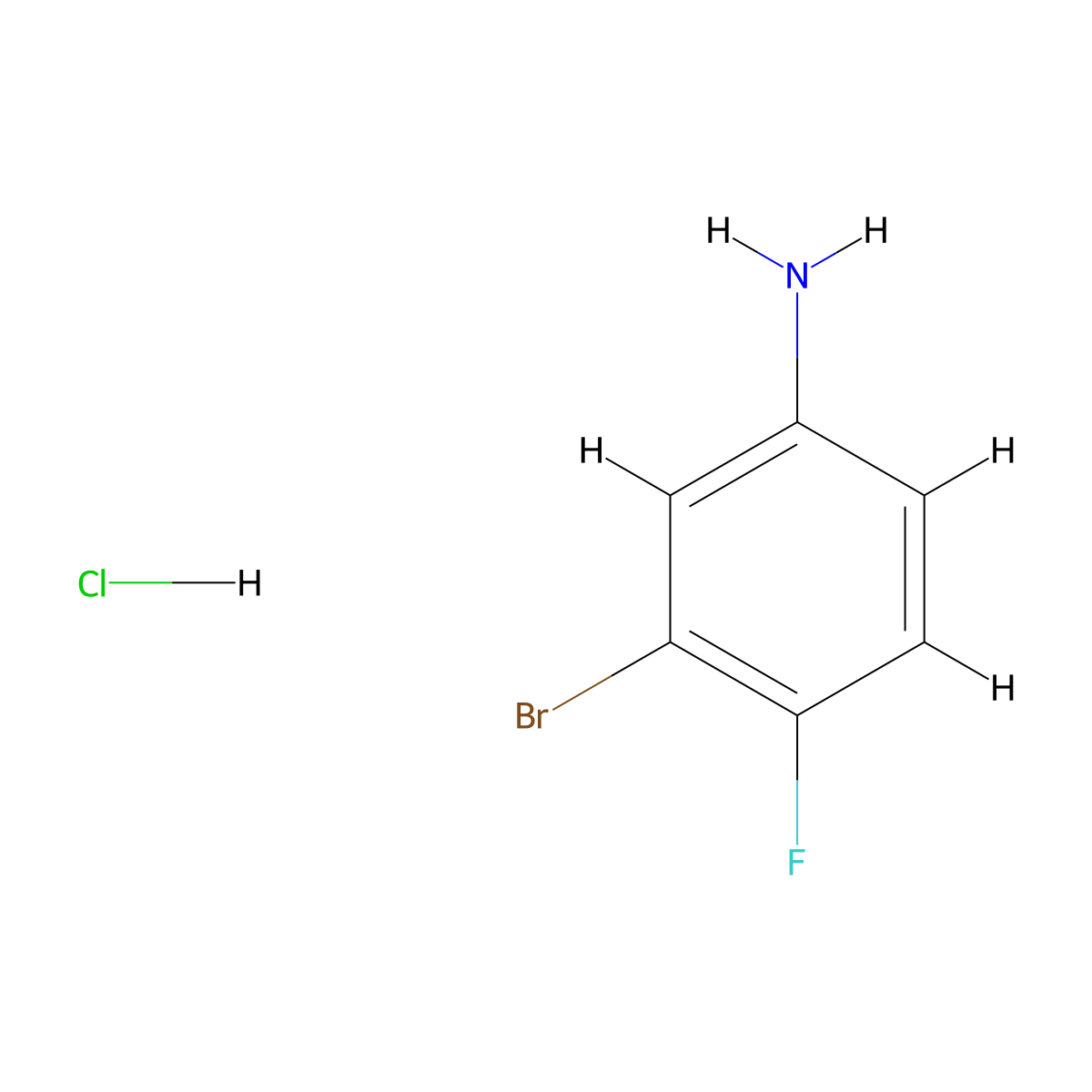 3-Bromo-4-fluoroaniline hydrochloride molecular structure, CAS 1257535-28-6