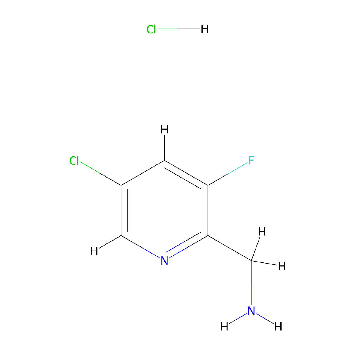 (5-Chloro-3-fluoropyridin-2-yl)methanamine hydrochloride molecular structure, CAS 1257535-29-7