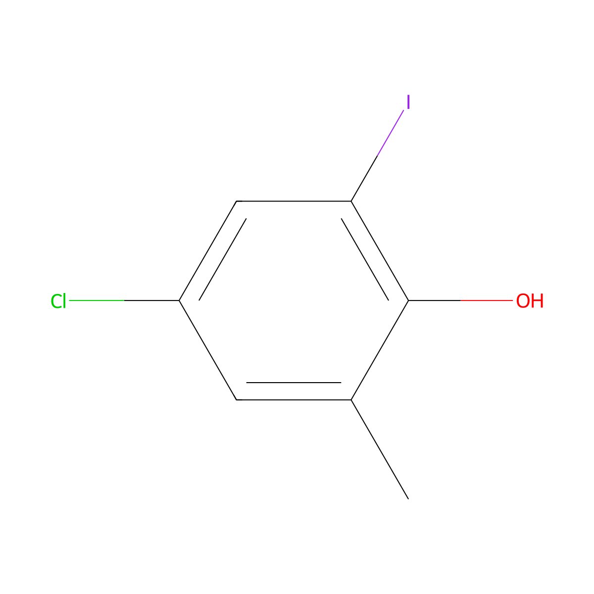 4-Chloro-2-iodo-6-methylphenol molecular structure, CAS 1257535-34-4