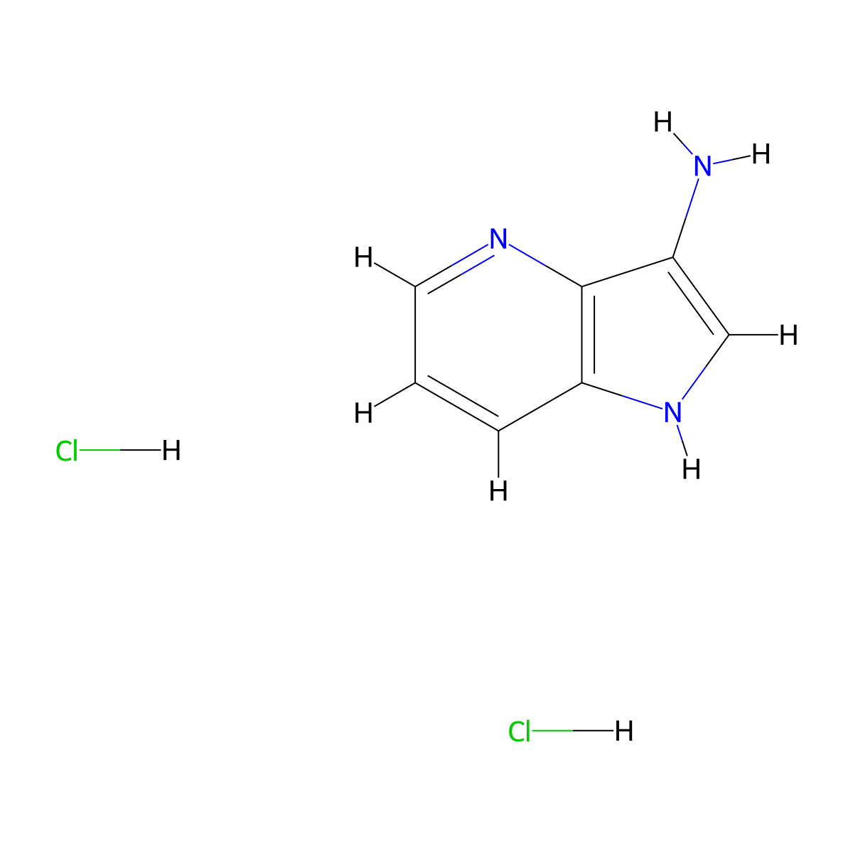 1H-Pyrrolo[3,2-b]pyridin-3-amine dihydrochloride molecular structure, CAS 1257535-39-9