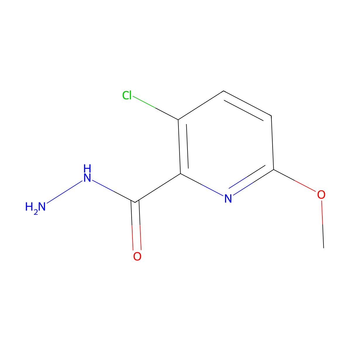 3-Chloro-6-methoxypyridine-2-carbohydrazide molecular structure, CAS 1257535-40-2