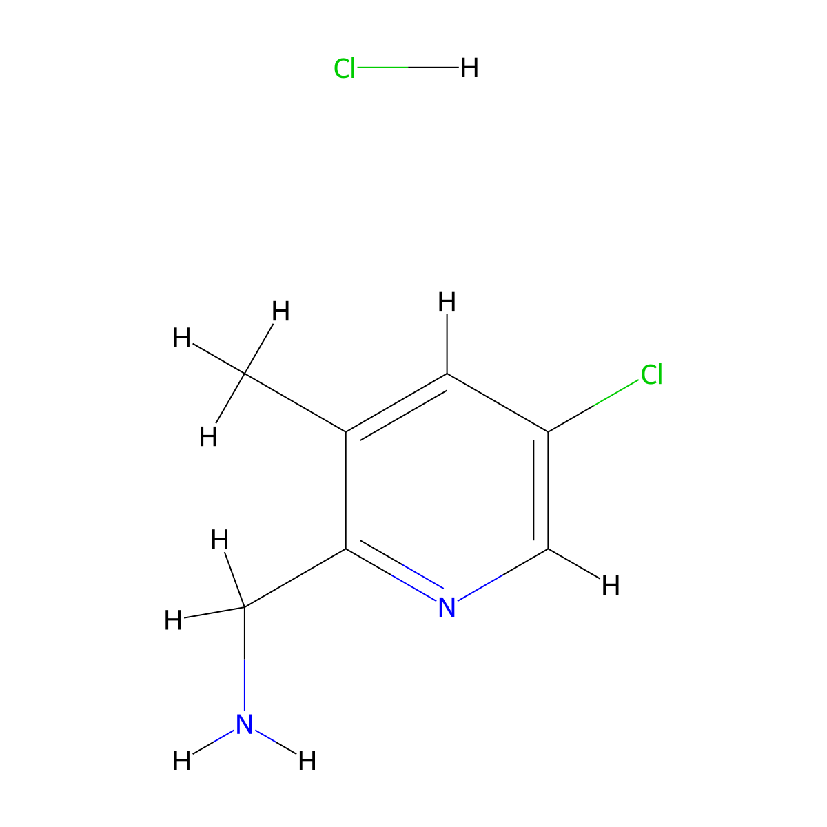 (5-Chloro-3-methylpyridin-2-yl)methanamine hydrochloride molecular structure, CAS 1257535-41-3