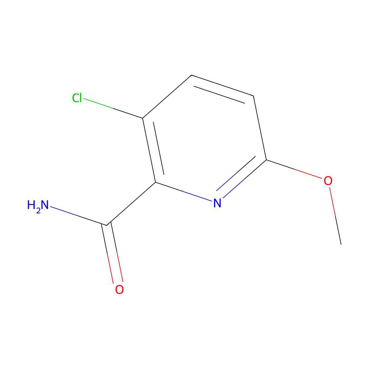 3-Chloro-6-methoxypyridine-2-carboxamide molecular structure, CAS 1257535-44-6