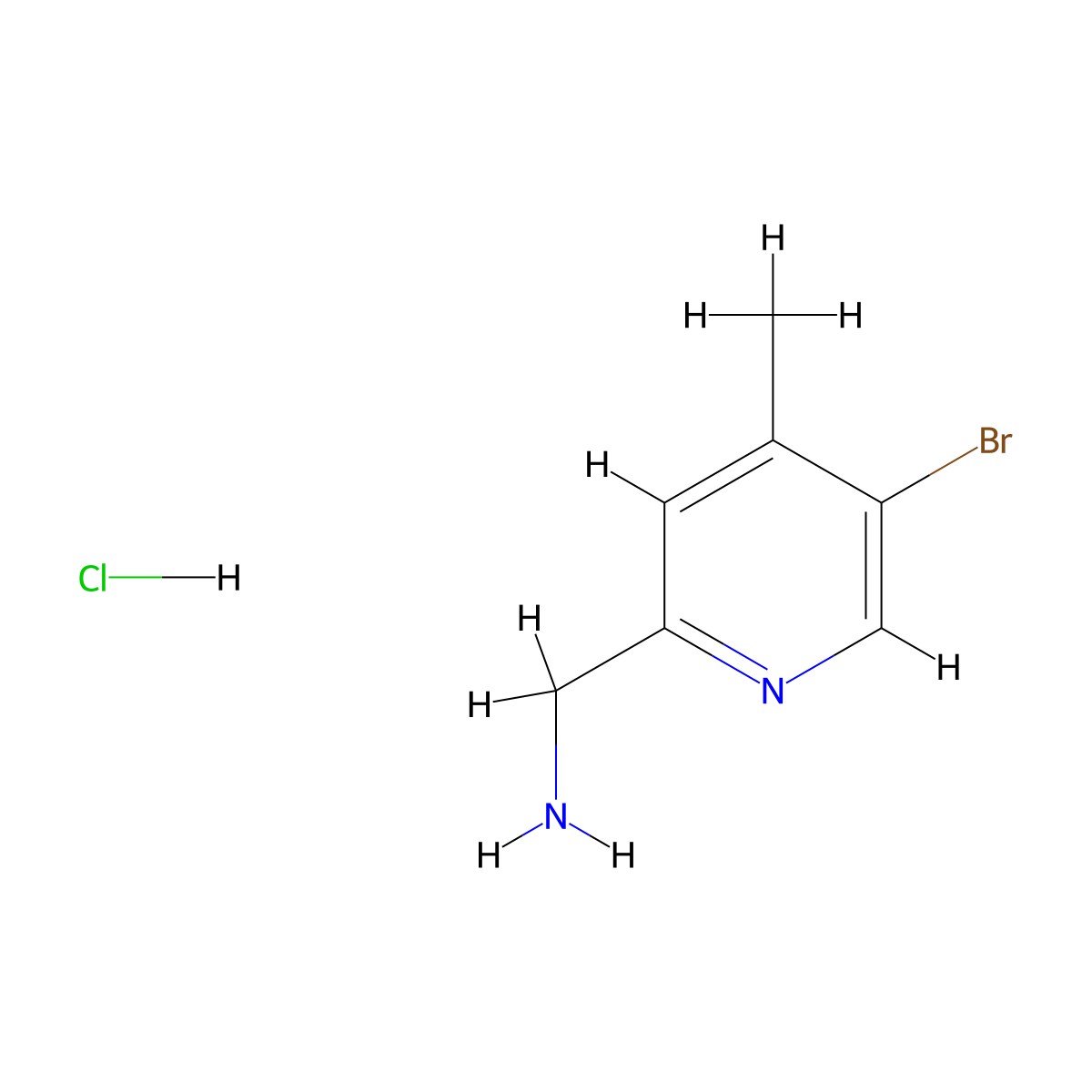 (5-Bromo-4-methylpyridin-2-yl)methanamine hydrochloride molecular structure, CAS 1257535-47-9