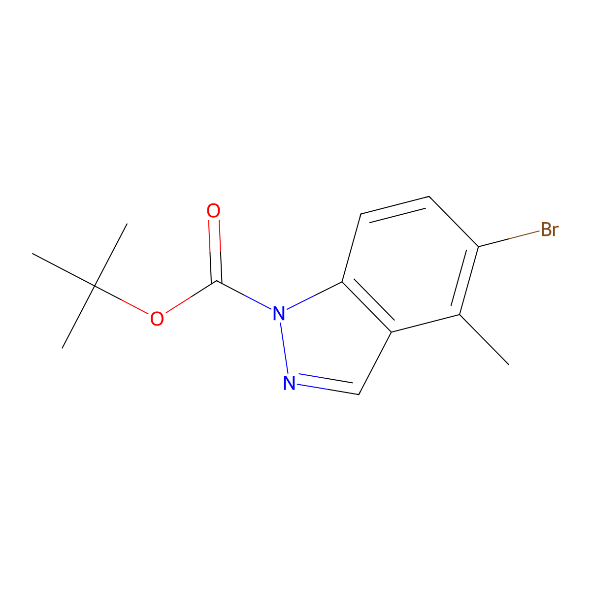 Tert-butyl 5-bromo-4-methyl-1H-indazole-1-carboxylate molecular structure, CAS 1257535-48-0
