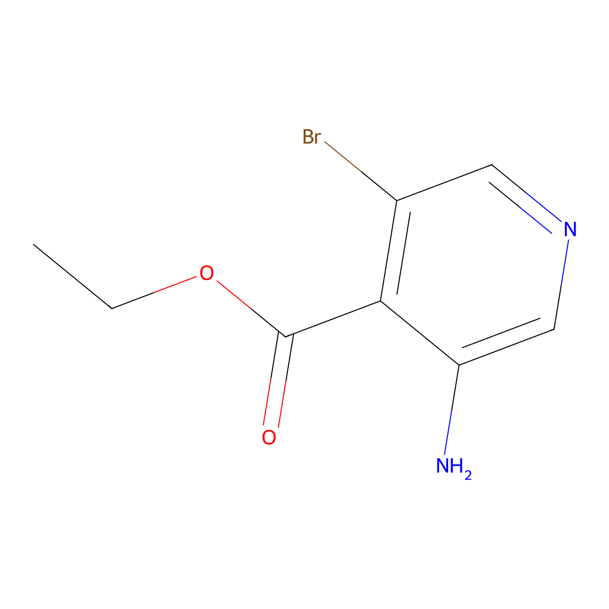 Ethyl 3-Amino-5-bromoisonicotinate molecular structure, CAS 1257535-56-0