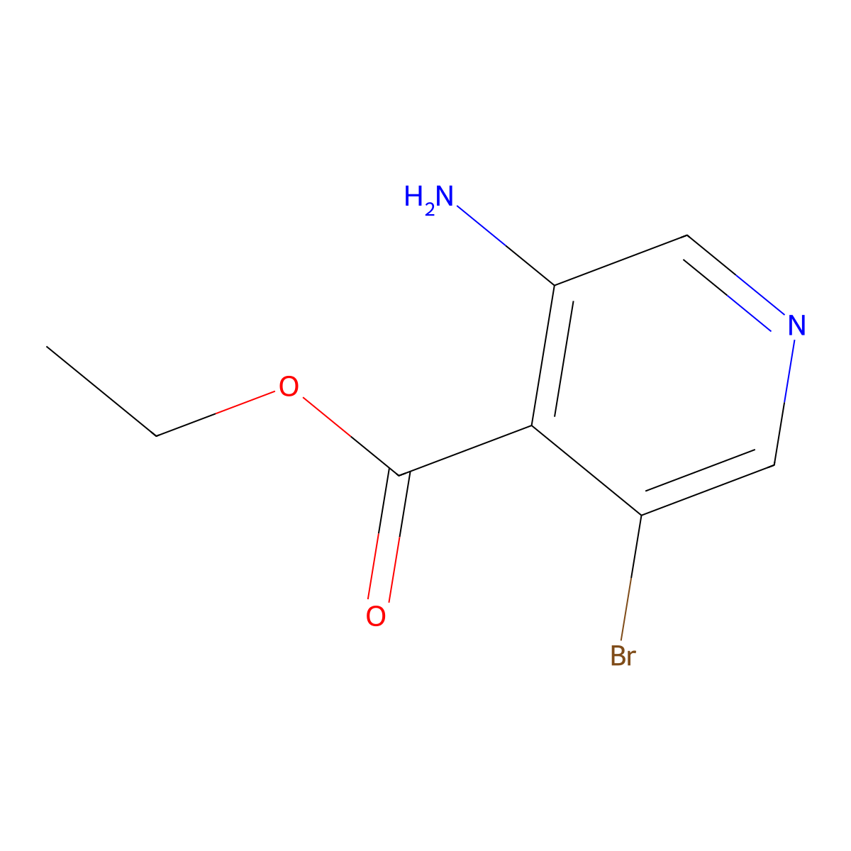 Ethyl 3-Amino-5-bromoisonicotinate molecular structure, CAS 1257535-56-0