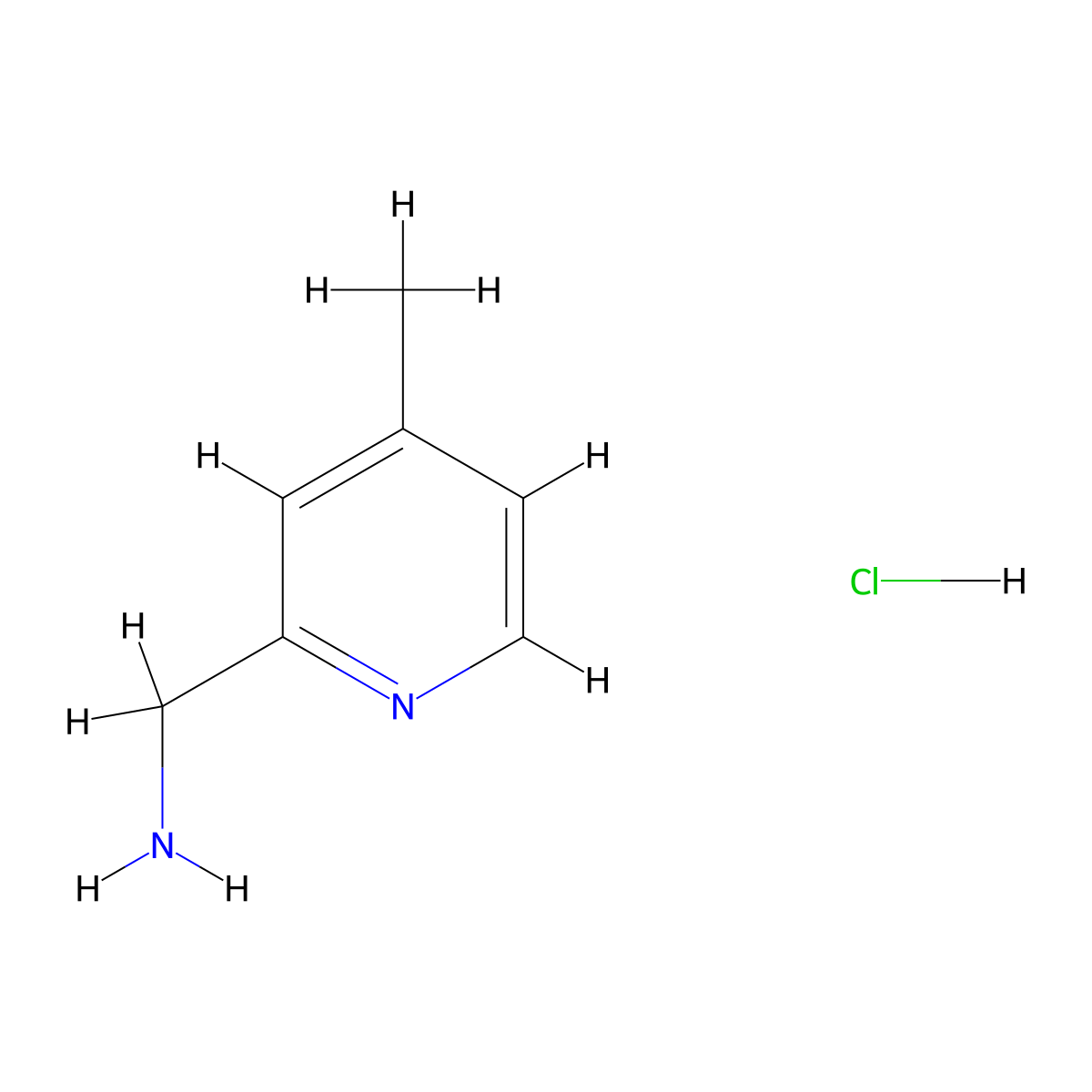 (4-Methylpyridin-2-yl)methanamine hydrochloride molecular structure, CAS 1257535-59-3