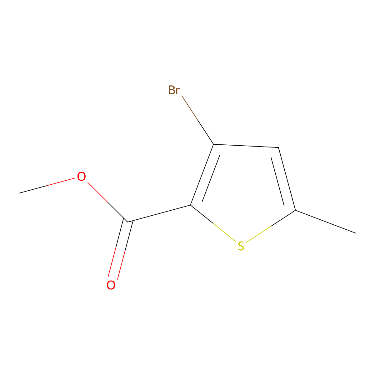 Methyl 3-bromo-5-methylthiophene-2-carboxylate molecular structure, CAS 1257535-60-6