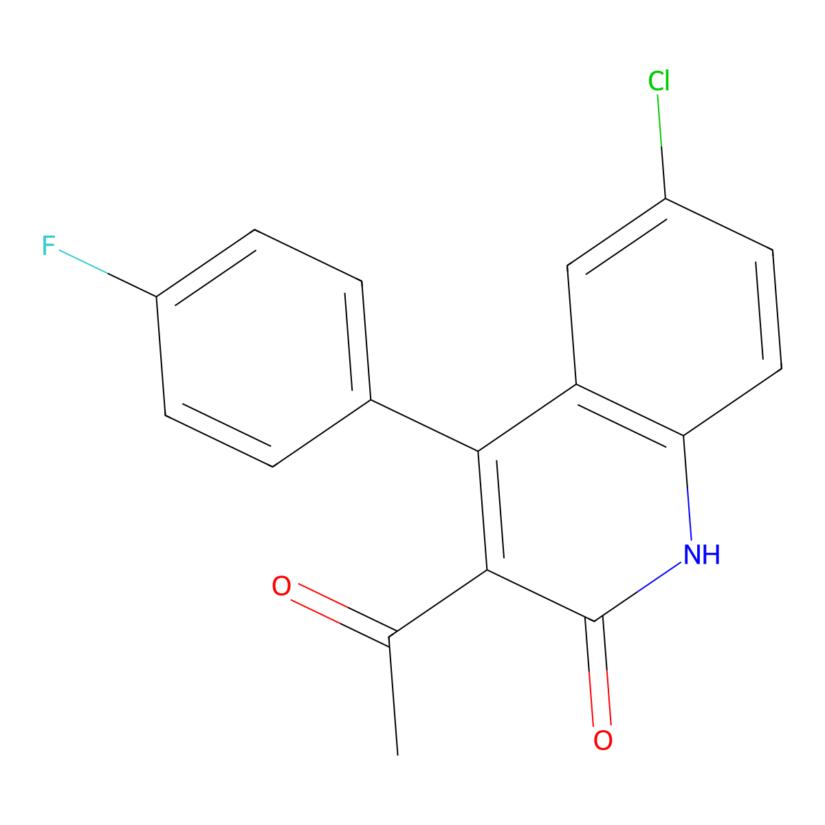 3-acetyl-6-chloro-4-(4-fluorophenyl)quinolin-2(1H)-one molecular structure, CAS 1257535-67-3