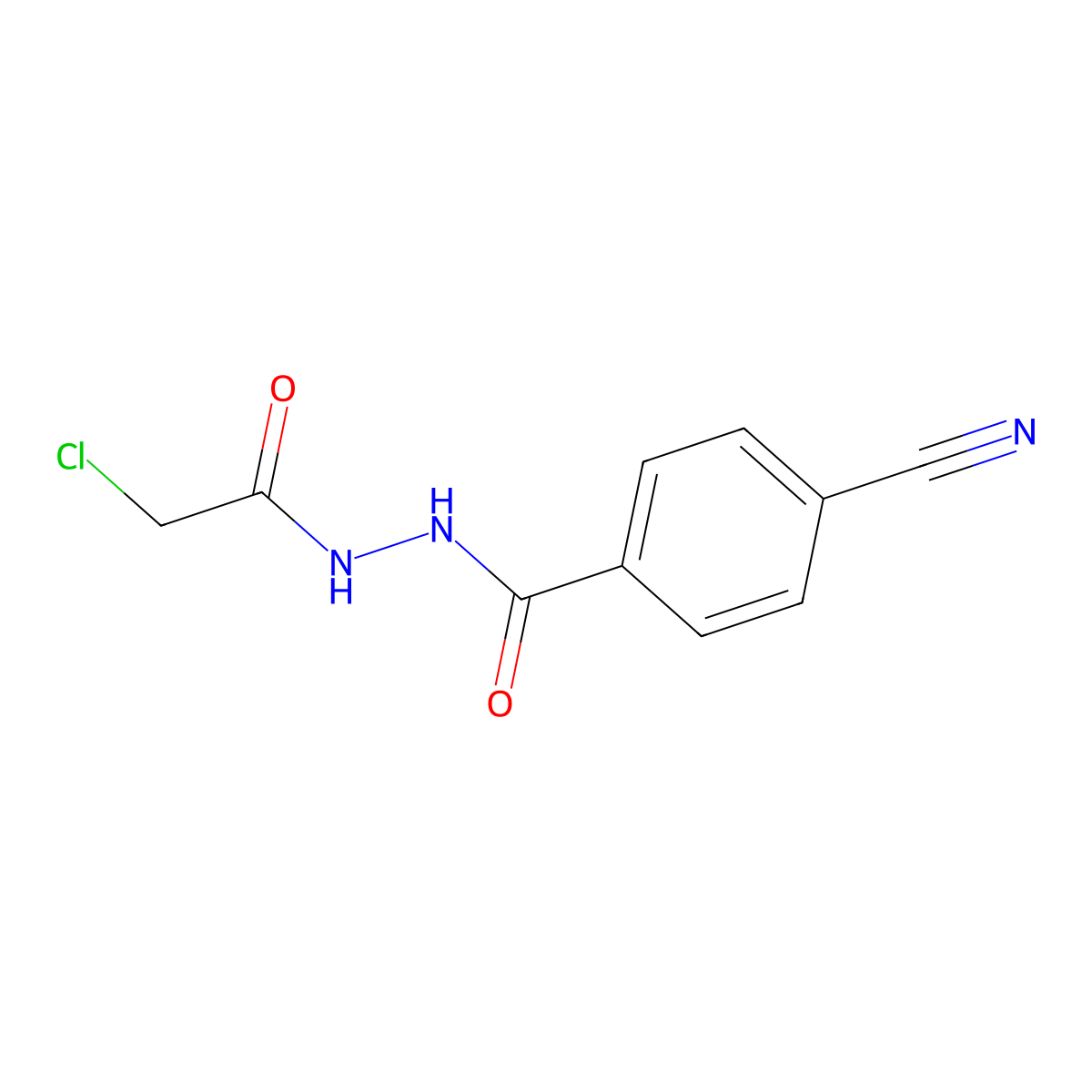 N'-(2-chloroacetyl)-4-cyanobenzohydrazide molecular structure, CAS 1257543-29-5