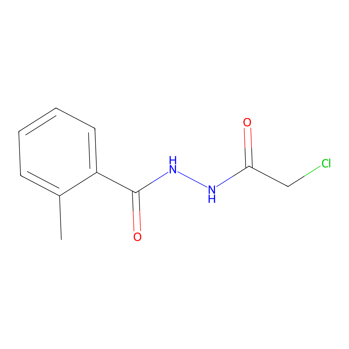 N'-(2-chloroacetyl)-2-methylbenzohydrazide molecular structure, CAS 1257543-30-8