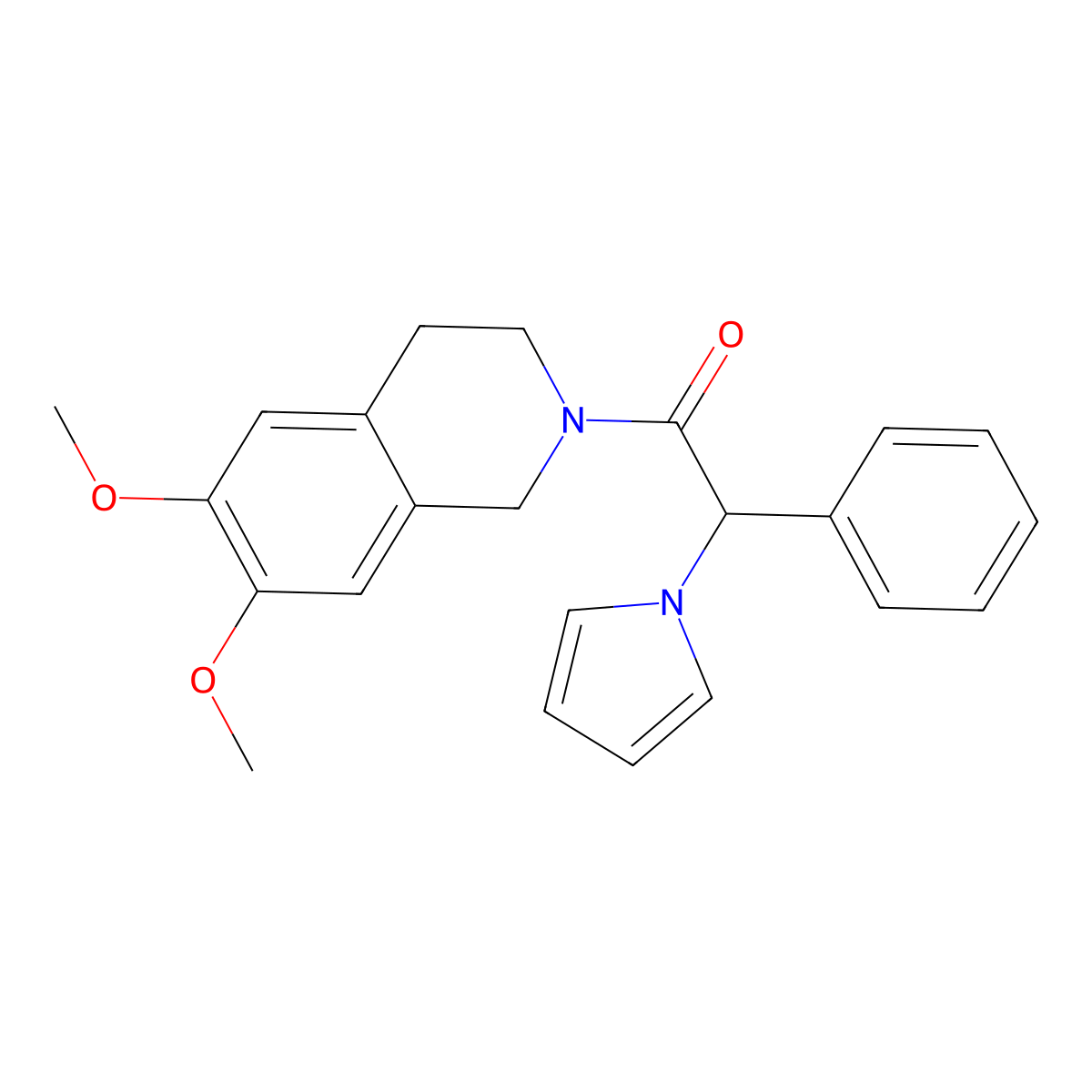 1-(6,7-dimethoxy-3,4-dihydroisoquinolin-2(1H)-yl)-2-phenyl-2-(1H-pyrrol-1-yl)ethanone molecular structure, CAS 1257547-08-2