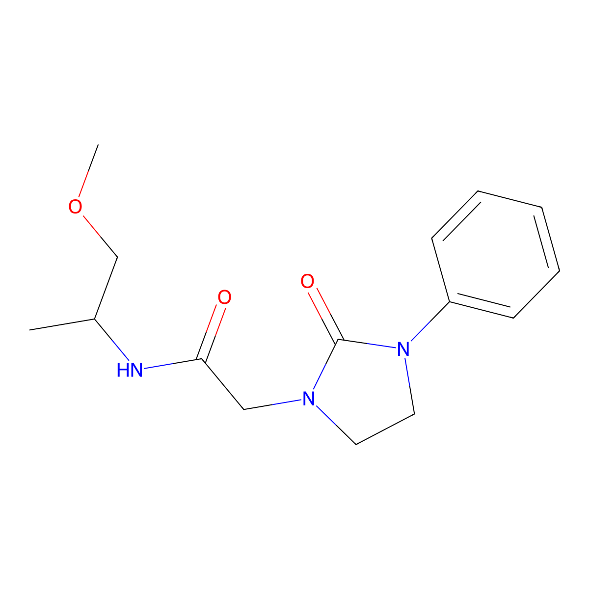 N-(1-methoxypropan-2-yl)-2-(2-oxo-3-phenylimidazolidin-1-yl)acetamide molecular structure, CAS 1257547-12-8