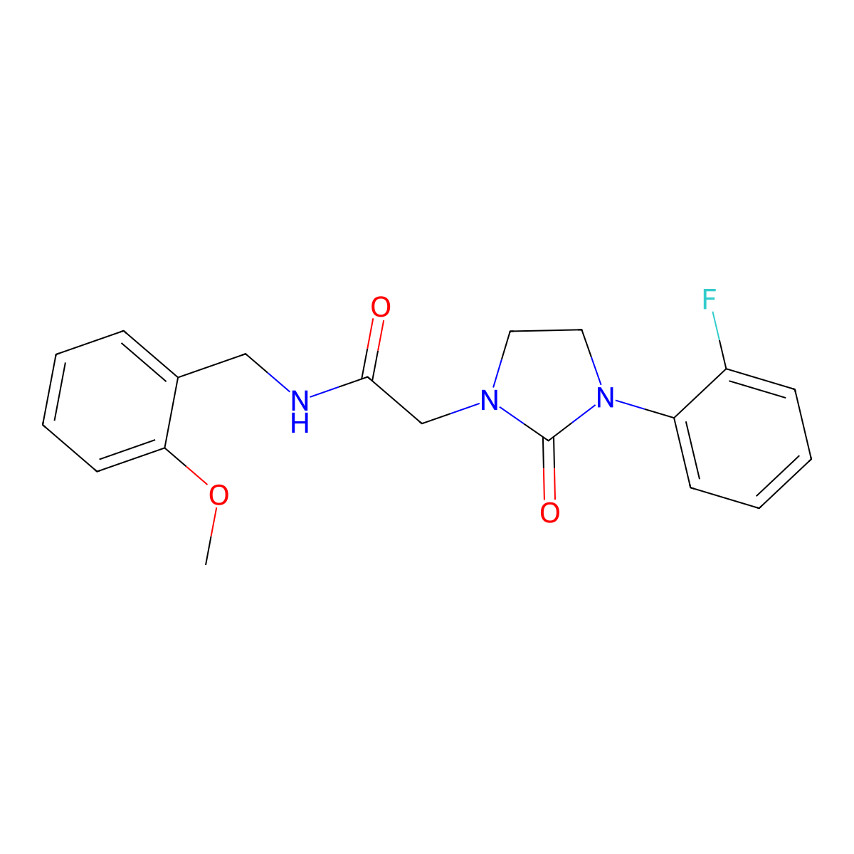 2-(3-(2-fluorophenyl)-2-oxoimidazolidin-1-yl)-N-(2-methoxybenzyl)acetamide molecular structure, CAS 1257547-15-1