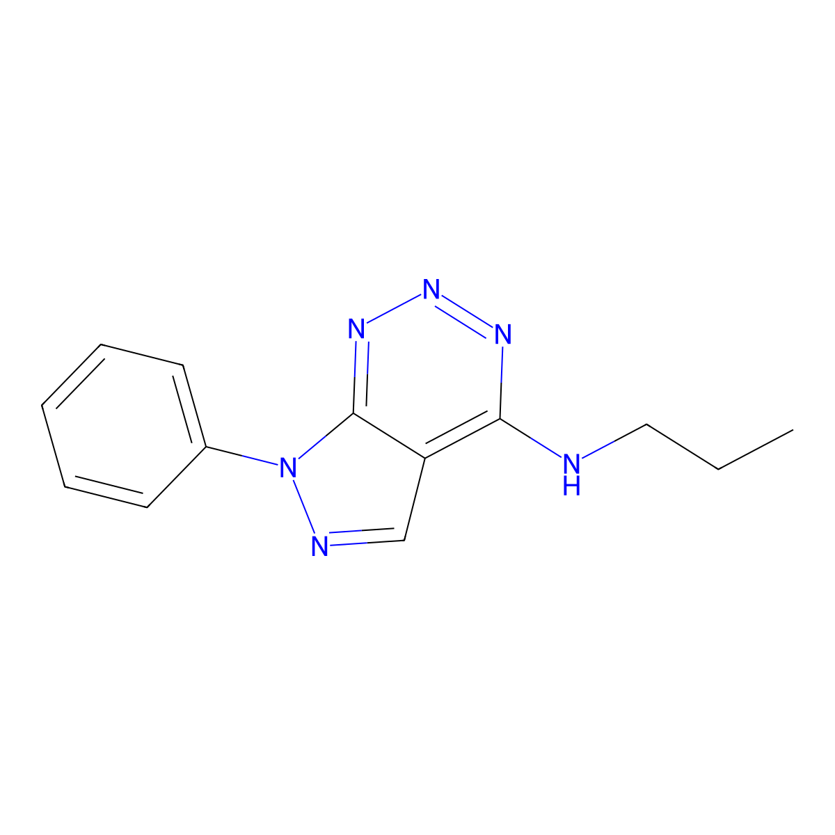 7-phenyl-N-propyl-7H-pyrazolo[3,4-d][1,2,3]triazin-4-amine molecular structure, CAS 1257547-35-5