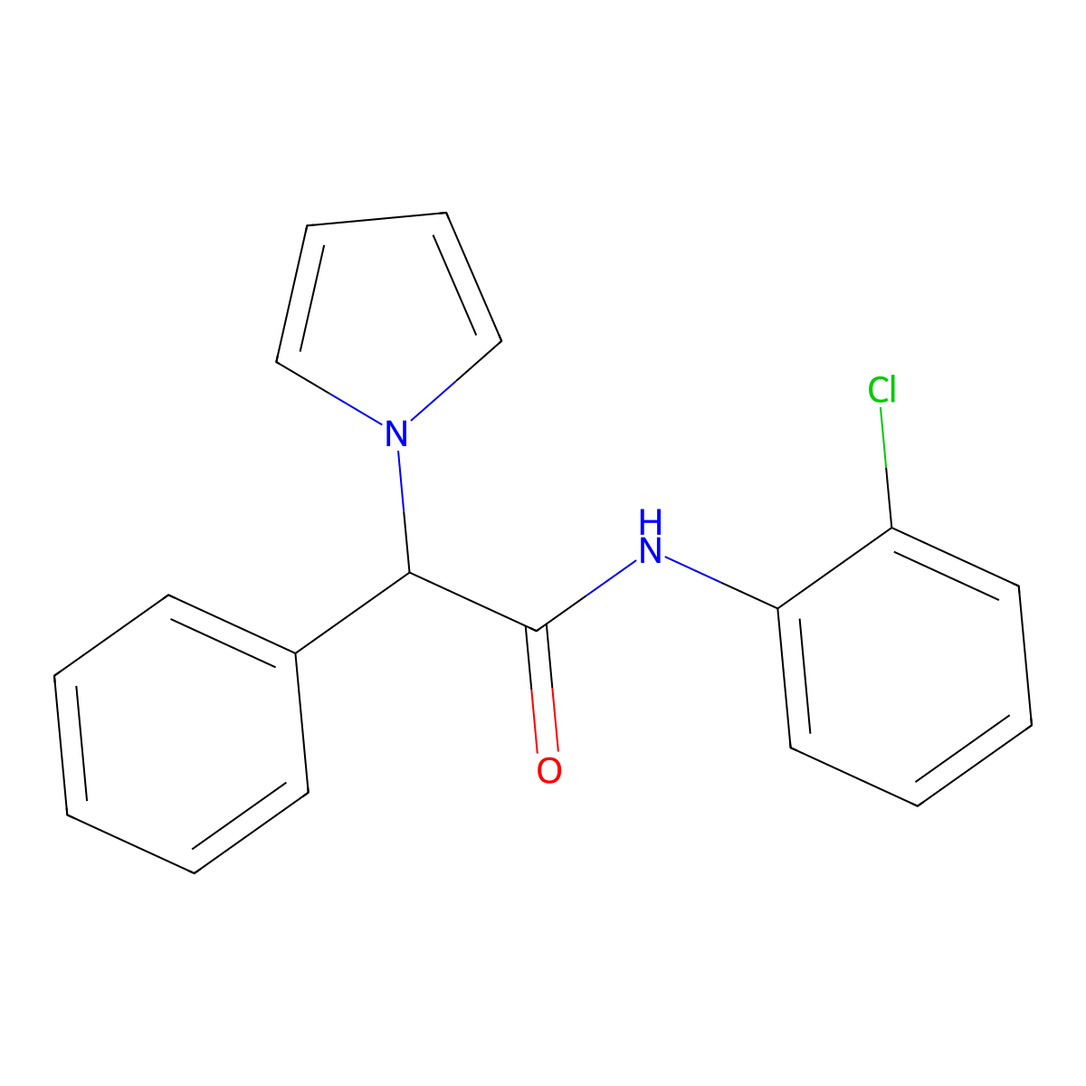 N-(2-chlorophenyl)-2-phenyl-2-(1H-pyrrol-1-yl)acetamide molecular structure, CAS 1257547-50-4