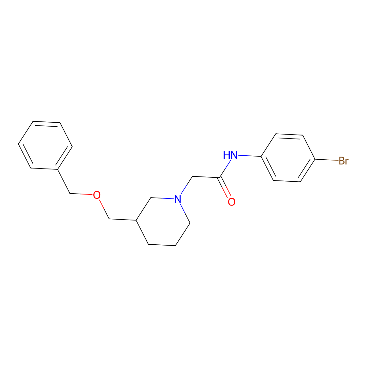2-(3-((Benzyloxy)methyl)piperidin-1-yl)-N-(4-bromophenyl)acetamide molecular structure, CAS 1257547-80-0