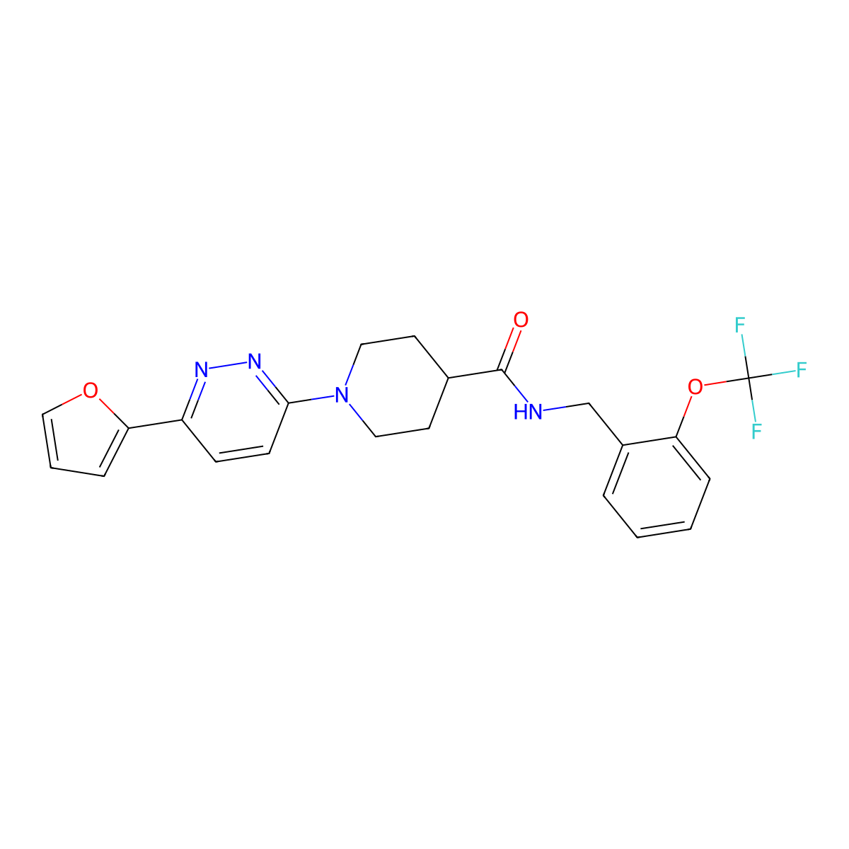 1-(6-(furan-2-yl)pyridazin-3-yl)-N-(2-(trifluoromethoxy)benzyl)piperidine-4-carboxamide molecular structure, CAS 1257547-89-9