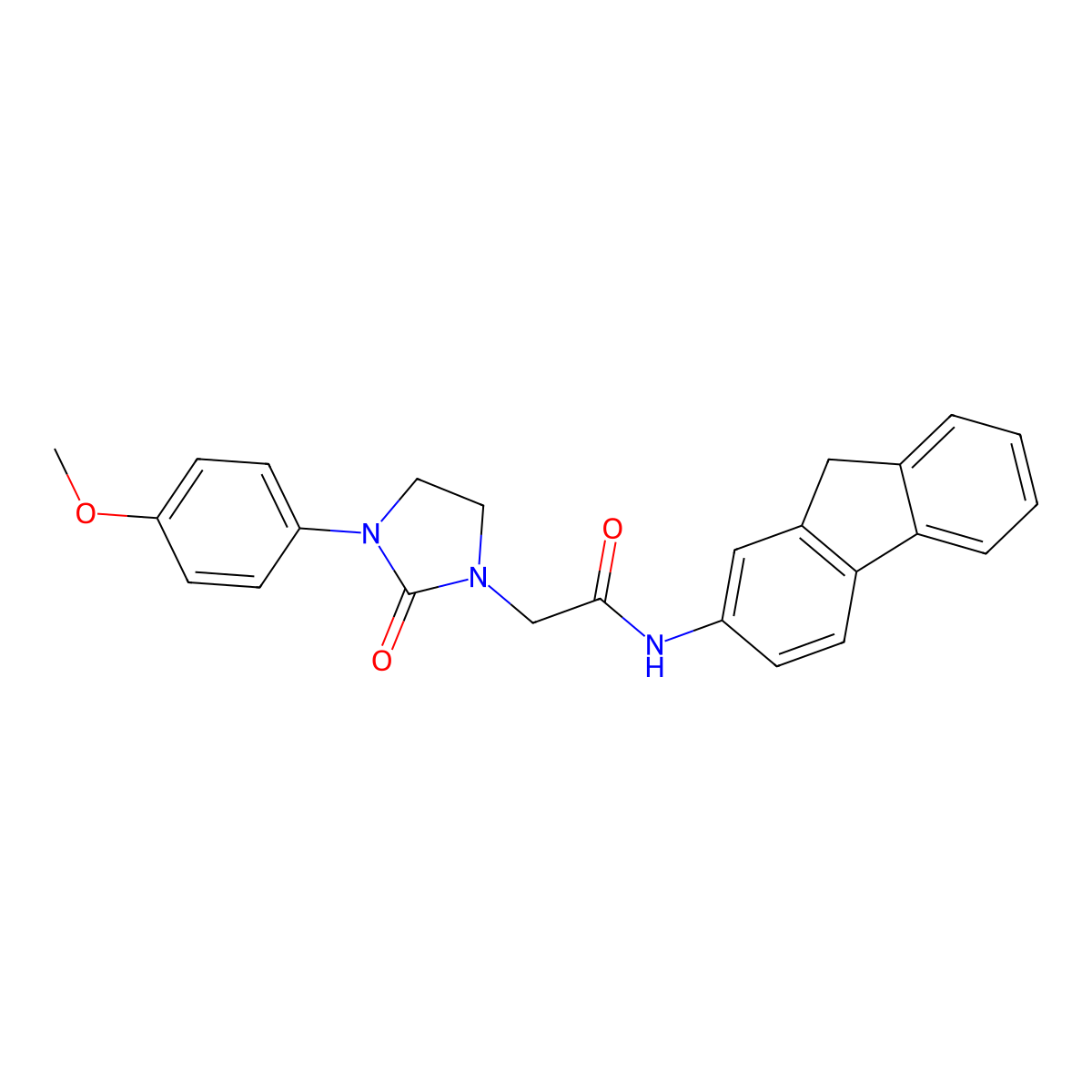 N-(9H-fluoren-2-yl)-2-[3-(4-methoxyphenyl)-2-oxoimidazolidin-1-yl]acetamide molecular structure, CAS 1257548-11-0