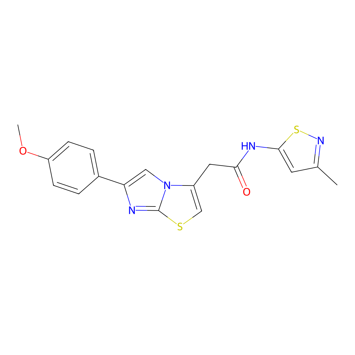 2-(6-(4-methoxyphenyl)imidazo[2,1-b]thiazol-3-yl)-N-(3-methylisothiazol-5-yl)acetamide molecular structure, CAS 1257548-59-6