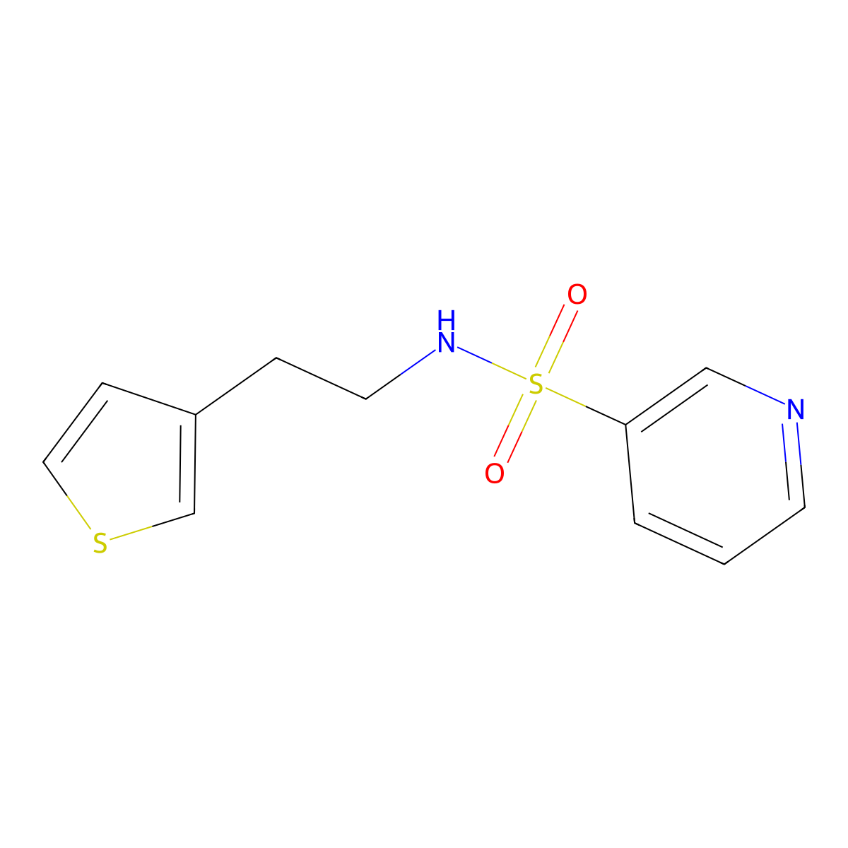 N-[2-(thiophen-3-yl)ethyl]pyridine-3-sulfonamide molecular structure, CAS 1257548-64-3