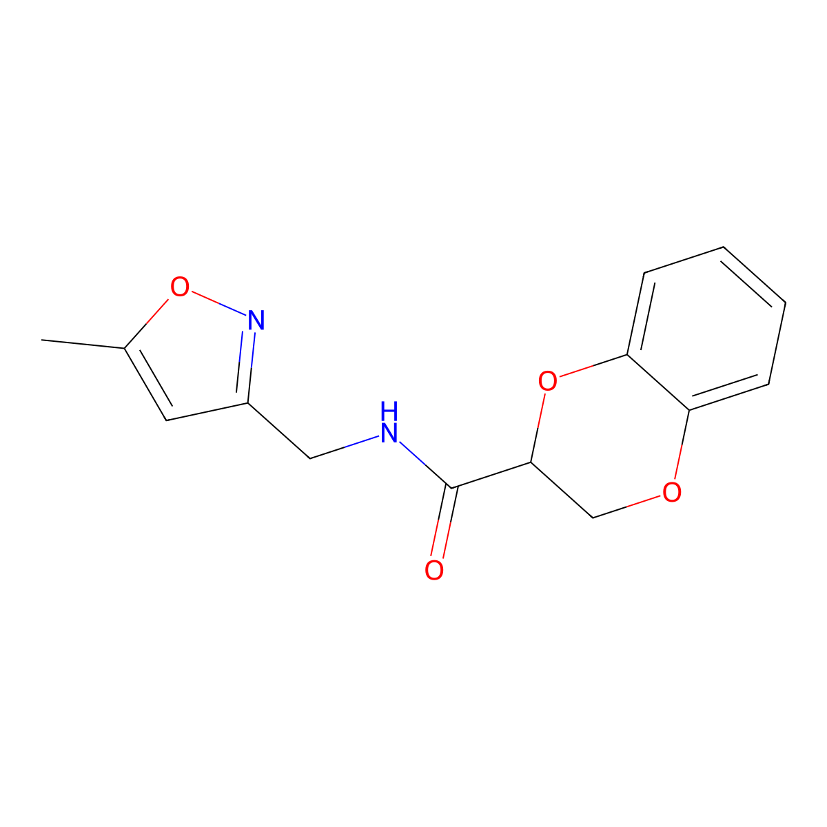 N-((5-methylisoxazol-3-yl)methyl)-2,3-dihydrobenzo[b][1,4]dioxine-2-carboxamide molecular structure, CAS 1257548-69-8