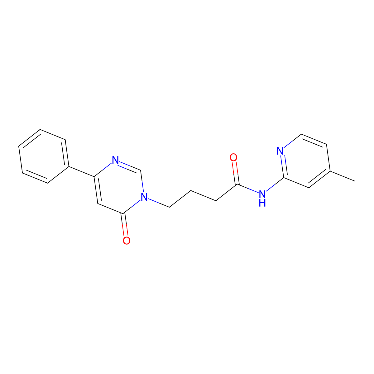 N-(4-methylpyridin-2-yl)-4-(6-oxo-4-phenylpyrimidin-1(6H)-yl)butanamide molecular structure, CAS 1257548-72-3