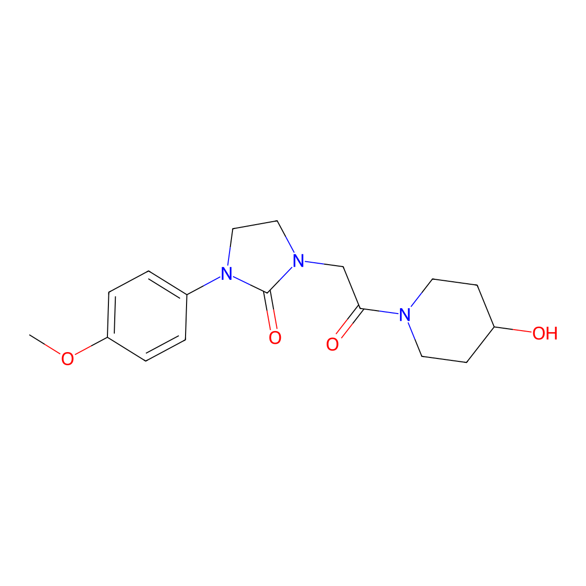 1-[2-(4-Hydroxypiperidin-1-yl)-2-oxoethyl]-3-(4-methoxyphenyl)imidazolidin-2-one molecular structure, CAS 1257548-77-8