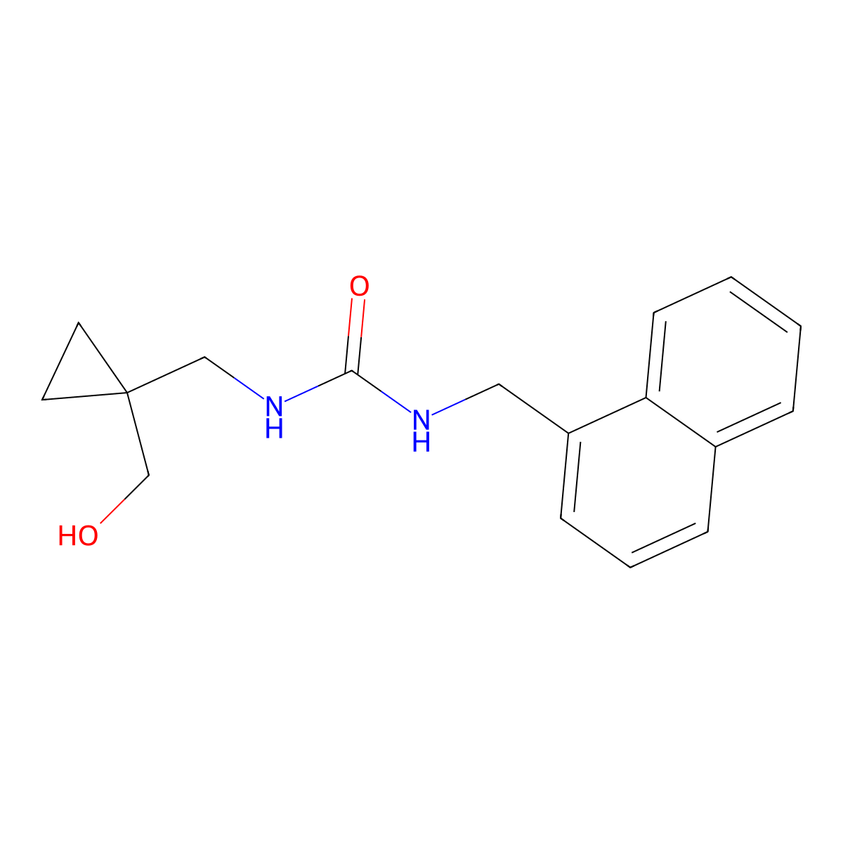 1-((1-(Hydroxymethyl)cyclopropyl)methyl)-3-(naphthalen-1-ylmethyl)urea molecular structure, CAS 1257548-86-9
