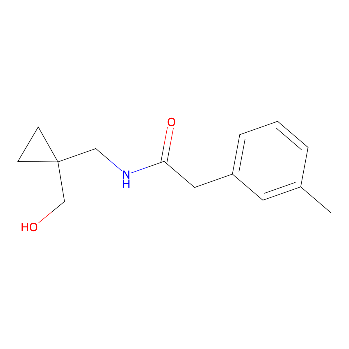 N-((1-(hydroxymethyl)cyclopropyl)methyl)-2-(m-tolyl)acetamide molecular structure, CAS 1257548-96-1